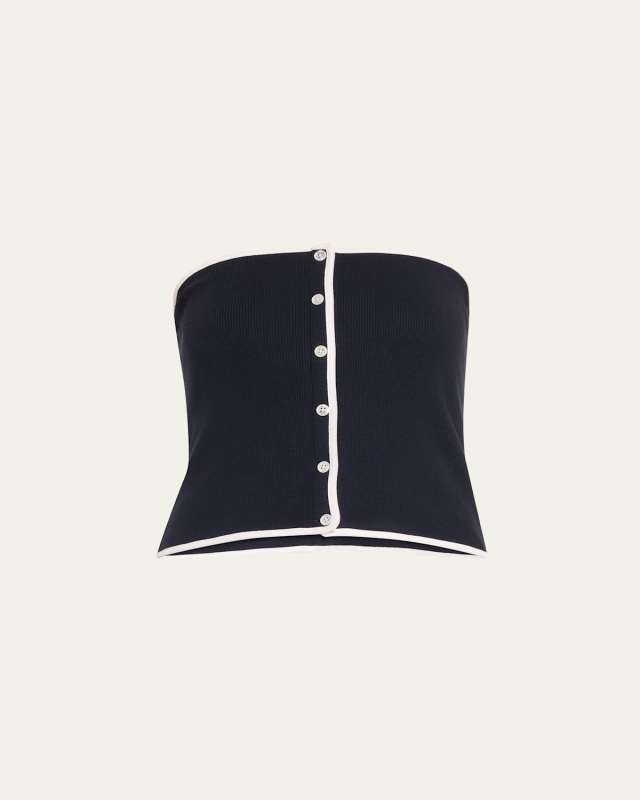 Valley Button-Front Tube Top
